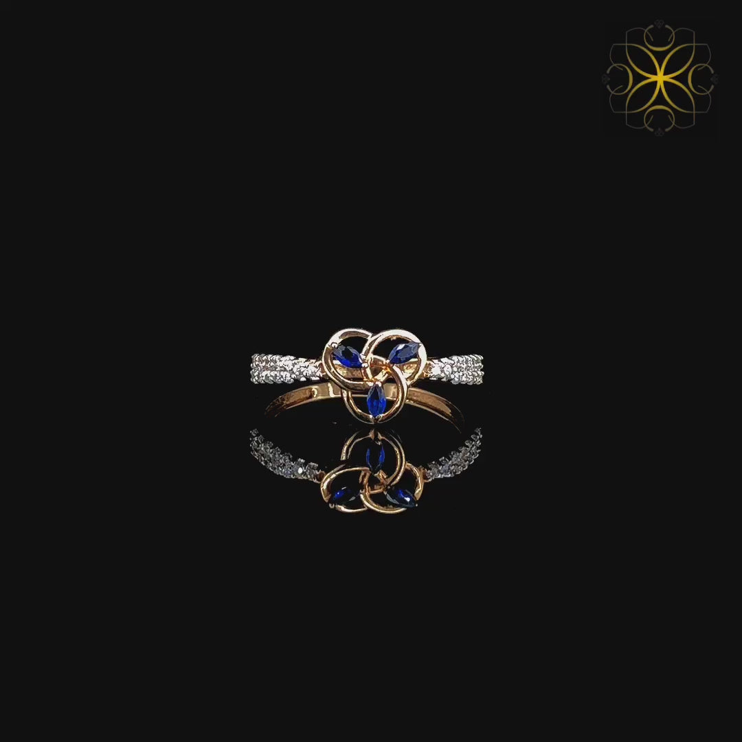 Midnight Trinity Sapphire Ring
