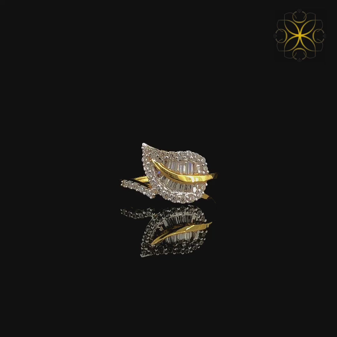 Leaf Shape ring in 18kt Gold