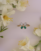 Emerald Butterfly Diamond Ring