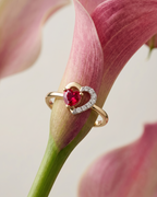 Heart Ruby & Diamond Ring