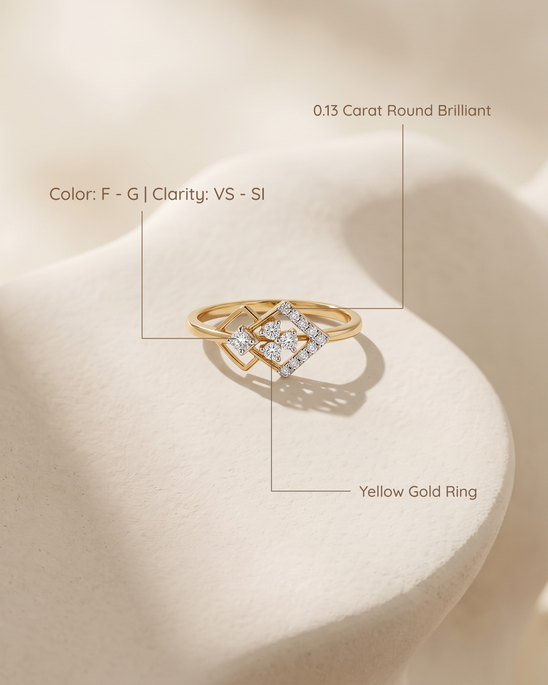Double Rhombus Diamond Ring