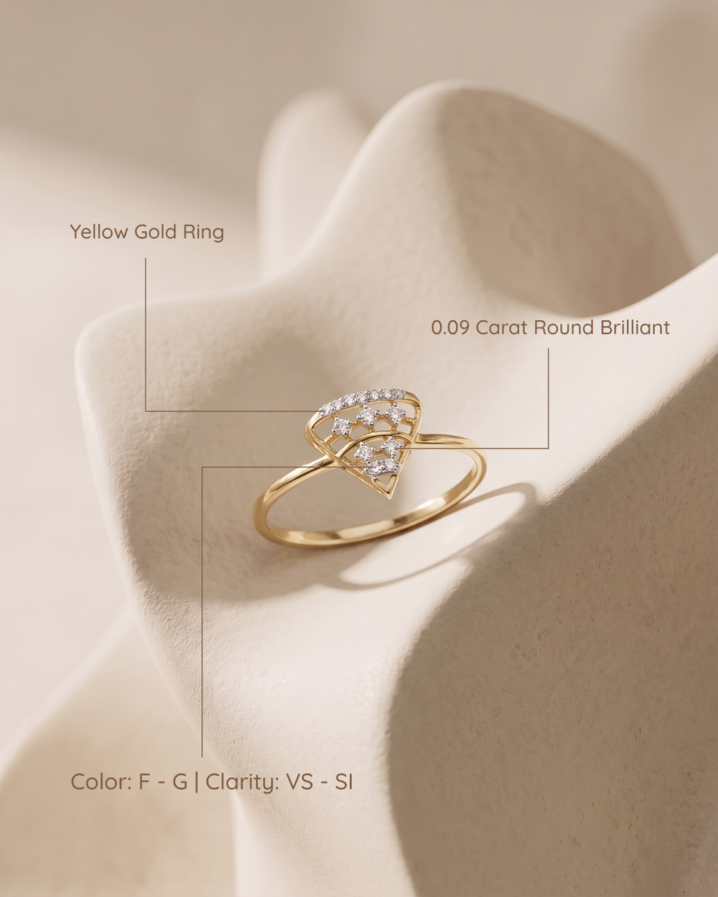 Diamond Shield Lattice Ring