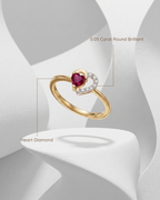 Heart Ruby & Diamond Ring