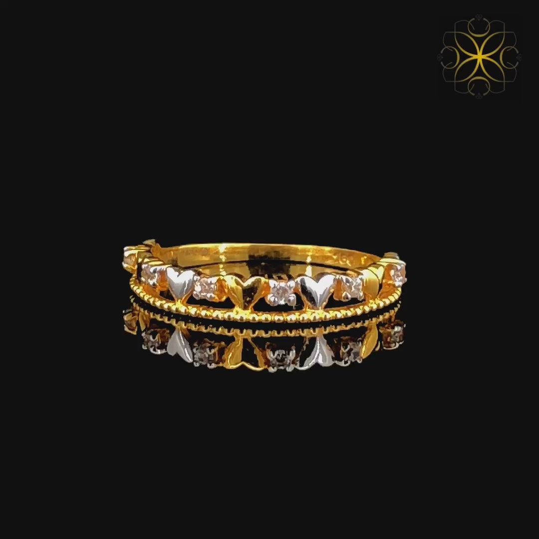 Heart Line gold ring for Women